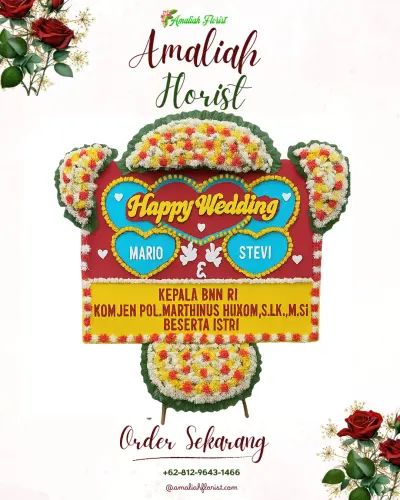 Karangan Papan Bunga Pernikahan di Gegerkalong